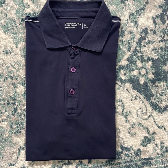 Blue Cotton World polo neck T Shirt - Picture 5 of 11